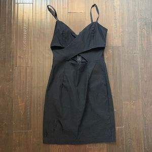 Women's black criss cross front dress